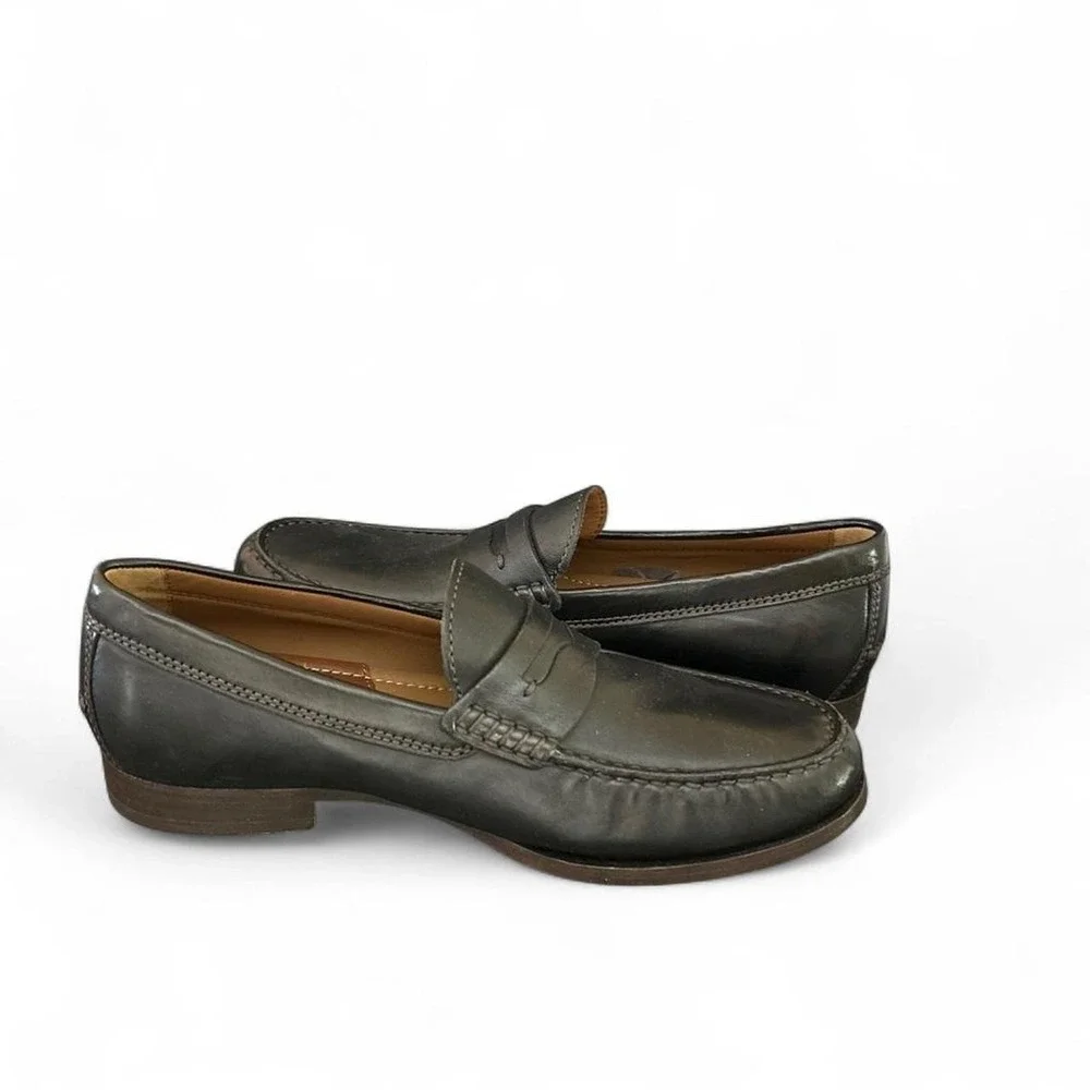 NWOT TRASK Sheepskin Leather loafers Mens US10 Leather Soles/Lining/Stacked Heel